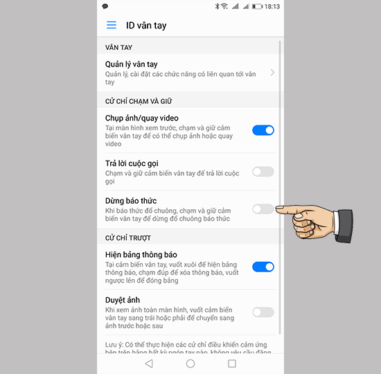 Kích hoạt dừng báo thức